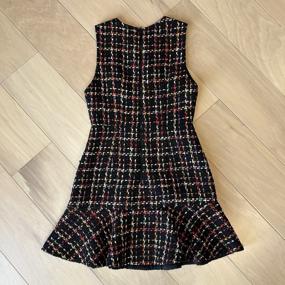 Alice + Olivia Sonny Tweed Ruffle Dress Sleeveless Women’s 6 - Picture 2 of 7